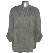 Chicos Woman’s Touch Of Cool Tencel Tunic Top Long Sleeve Button Front Shirt $85