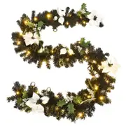Christmas Garland with LED Lights Xmas Outdoor Decor Home Door Hanging Ornament