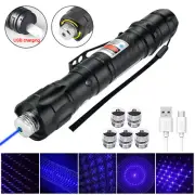 Blue LaserPointer Pen Beam Lazer 405nm Visible Light Rechargeable Astronomy