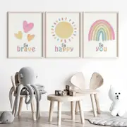 [Namly Design] Poster - Be You, Be Happy, Be Brave / Set of 3