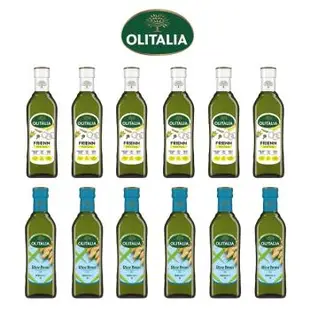 Olitalia 奧利塔 高溫葵花油500ml x6罐+玄米油500ml x6罐