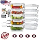 Borosilicate Glass Meal Prep Containers (10-Pack) - 22 Oz, Microwave & Oven Safe