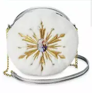 New Disney Store Frozen 2 Elsa Anna Crossbag Bag Purse Faux Fur Snowflake doll