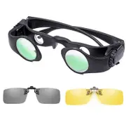 Zoomable Fishing Binoculars - Gray / Yellow Clip - 8x Magnification