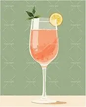 TAOPAOLAB Citrus Cocktail Glass Paint by Numbers Kit for Adults - DIY Pink Lemonade Drink Painting on Canvas 16x20In, Acrylic Paint Set, Suitable for Beginners, Art for Home Decoration or Gifts