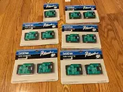 11 Brother P-Touch TC-10 Tape Cassette Labels Blue on Clear (2 PCS) 12 mm 1/2"