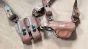 Armadillo Tan Leather Horizontal Miami Vice Shoulder Holster P2-ppk