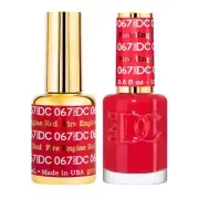 DND DC Soak Off Gel + Nail Polish - 067 - Fire Engine Red