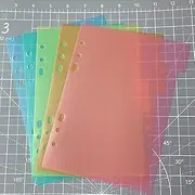 CYFUN DESIGN 5PCS A5 Size Dividers for 6 Ring Binder with Reinforced Edge,Paper Index Divider Category Page Tab Indexing Cards Die and Stamp Storage Folder