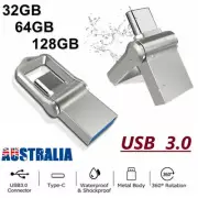 AU 2 In 1 USB 3.0 Type C Flash Drive OTG Memory Stick Pen U Disk For PC Android