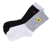 Nike Jumpman High Crew Boys Socks Size S, Color: Black/White