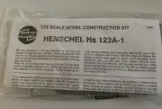 Airfix 02051V WWII German Henschel Hs123A-1 1/72 Scale Plastic Model Kit