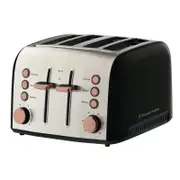 Russell Hobbs Brooklyn 4 Slice Toaster - Black with Copper Details