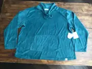 Bearpaw Teal Velour Funnel Neck Size Small Pullover Sweater 3X Nwt