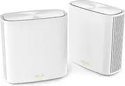 ASUS ZenWiFi XD6 Whole Home Mesh WiFi 6 System (2 Pack White): Coverage up to 500m2 (4+ Rooms), Easy Setup, Free Lifetime Network Security and Parental Controls