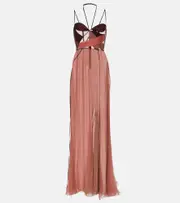 [Nensi Dojaka] Nensi Dojaka Mae draped satin corset dress AU 14 pink