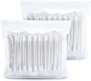 Cotton Swabs, Individually Wrapped Cotton Buds, 200 Count Biodegradable Cotton Tip Applicator Suitable for Ear, Beauty Care, Cleaning, Make-up（Round and Pointed Shape Cotton Heads）