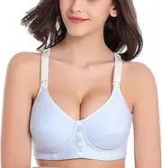 [Generic] Fashion Bra for Women's Soft Lactation Bra Vest Front Open Buckle Lactation Bra Gathered Anti Sagging Maternity Underwear Bra (D, A)