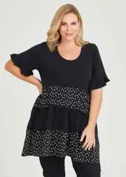 ts Taking Shape Tunic Size 16 Spot Layered style NWT