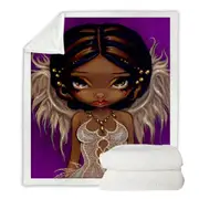 Lovely Eyes Angelic Beautiful Big Eyes Fairy Throw Blanket