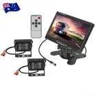 Car Bus Rear View Kit 7" Monitor + 2x 18 IR Reversing Camera 2x 10m AV 12-24V HD