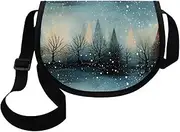 [Daulesho] Golden Retriever Dog Classic Messenger Bag Watercolor Style Canvas Cross Body Bag American Flag LGBTQ Shoulder Bags
