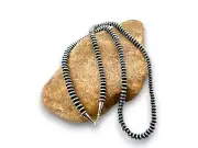Navajo Pearls Sterling Silver Rondelles Saucer Flat Bead Necklace 6mm 16" 60616