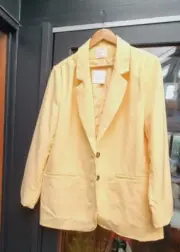 Supre - Womens Oversized Yellow Blazer/Jacket - Size 14 RRP $70