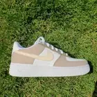 Nike Air Force 1 Custom White Shoes 'Brown Beige' Sneaker Mens Womens Kids Sizes