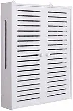 Wall Mounted Router Bracket Floating Shelves WiFi Storage Box Wall Shelf Power Strip Protector Hider Router Rack Desktop Storage Box (Color : White-A, Size : 50x42x10cm)