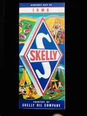vintage highway map, Iowa, Skelly Oil Co., copyright 1957 Mint Condition
