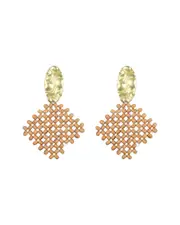 Eye Candy LA Wood Beaded Dangle Earrings