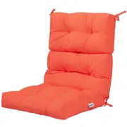 Giantex High Back Chair Cushion Patio Seat Pads w/Rope Belts Thickened Polyester Cushion Orange