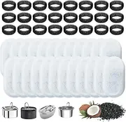 Chovbe 48 Pcs Cat Water Fountain Filters & Sponges, Pet Fountain Filters Replacement, Cat Fountain Filters, 24 Activated Carbon Filters and 24 Sponges, Compatible with 3.2L and 2L Fountains