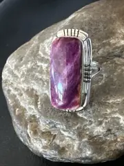 Womens Purple Spiny Oyster Navajo Sterling Silver Ring Size 6.5 18581