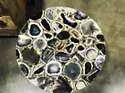 Black Agate Stone Geode Side & Sofa Center Table Top, Handmade Decor Interior