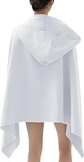 Hooded Bath Towel, Beach Towel with Hood, 31.5 x 62.9 Inches, Quick-Drying, Soft Gym Towel, Absorbent Microfibre Towel for Travel, Sports, Swimming, Yoga, Gym