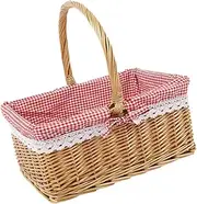 Fruit Basket with Handle Wicker Basket Wicker Food Basket Braided Basket Small Wicker Basket Wicker Woven Bin Willow Basket Easter