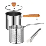 Deep Fat Fryer Pot 304 Stainless Steel Mini Deep Fryer With Filter For Household