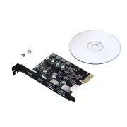 4 Port PCIE Card 2*USB-A 2*USB-C PCI Express Extension Card USB3.2 GEN1 5Gbps