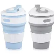 2Pcs Silicone Collapsible Travel Cup - Camping Cups Collapsible Cups Drinking Cu