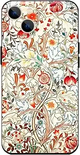Berkin Arts Compatible with iPhone 13 Mini Case Silicone Cover with Screen Protector Pink Intricate Ornamental Flourishes(Acanthus by William Morris)