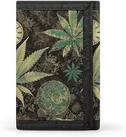 [HJKBCV] A Puff in Time Weed Marijuana Trifold Wallet Credit Card Purse Portable Outdoor Sports Wallets Pocket Coin Wallet with Id Window for Men Women, style, One size, Style, One size