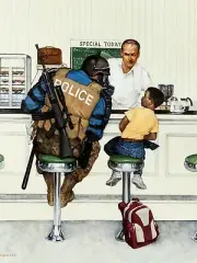 Mad Magazine Themed NEW Metal Sign: War on Terror Spoof on Norman Rockwell Art