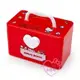 ♥小花花日本精品♥HelloKitty紅色收納箱白色愛心扣把手收納箱工具箱手提箱收納盒居家收納小物收納盒12051205