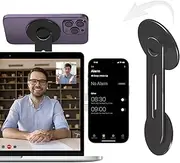 imluckies [Upgraded Magnetic Laptop Phone Holder, 180° Adjustable Continuity Camera Mount Compatible with Magsafe for iPhone 16 15 14 13 12 Series, Monitor Clip for iOS 16 & macOS Ventura, Black