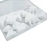 20 Pcs 0.79" White Right Angle Bracket with Screws Plastic L Brackets, 90 Degree