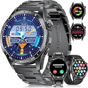 LIGE Military Smart Watches for Men(Answer/Make Calls), 1.43" HD AMOLED Fitness Tracker with 110+ Sport Modes, 24/7 Heart Rate Sleep Monitor Smartwatch, IP68 Waterproof Smart Watch for Android iOS