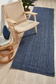 Perky Navy Runner Rug