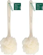 EcoTools EcoPouf Bath Brush, Loofah Brush for Bath & Shower, Made with Long Handle & Recycled, Soft Netting for Gentle Exfoliation, Back Brush for Men & Women, Eco-Friendly & Cruelty-Free, 2 Count